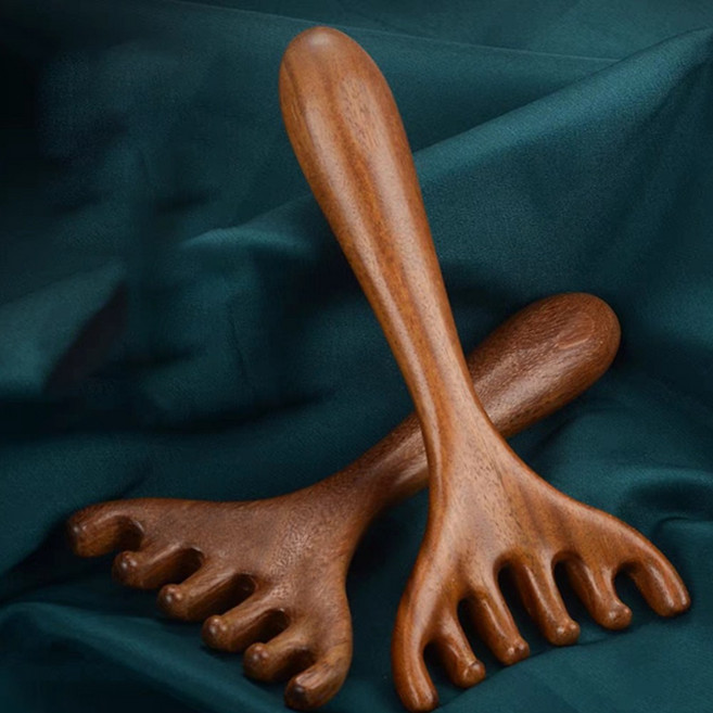 에이엔이엠 사슴뿔 플라스틱 두피 괄사 마사지 빗 순환 얼굴 머리 마사지기, 2개
