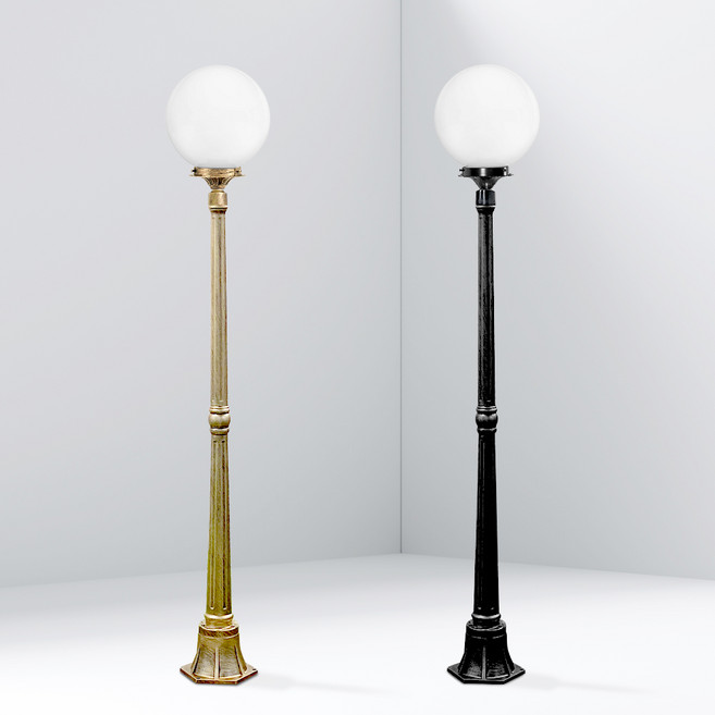 나눔조명 전기 가로등 호박 구슬 정원등 잔디등 야외조명 경관 인테리어 등, 35호(14인치), 기둥_1.4m, 황동