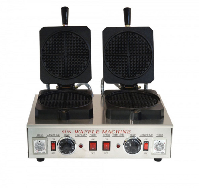 태양산업 업소용 아메리칸 와플기계 얇은와플 와플 커피숍 카페 디저트 기계, 사각2구 WPR-450T