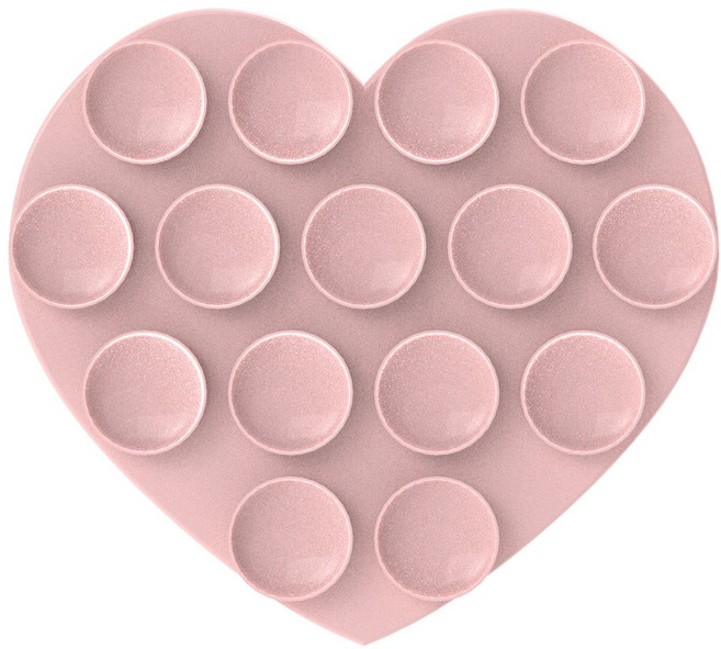 엔조위크 파스텔 양면 흡착식 실리콘 부착 패드 하트 2개, 핑크