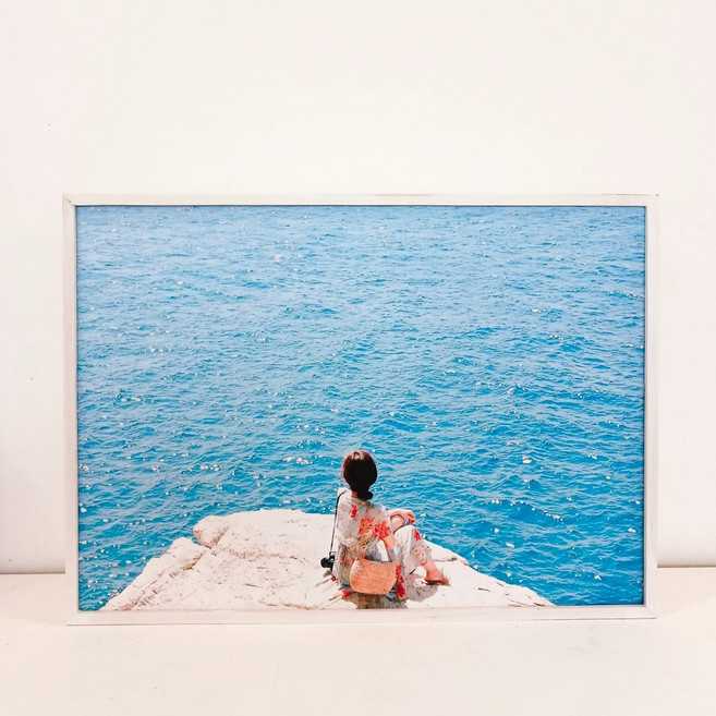 화색갤러리 원목액자 사진인화 웨딩 무료보정 가족 대형 포스터 제작 사진인화 액자, 1개, 슬림원목화이트