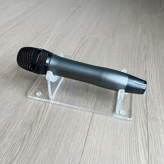 [전호] 무선 유선 마이크 받침대 거치대 스탠드 홀더 아크릴, 1개, 투명