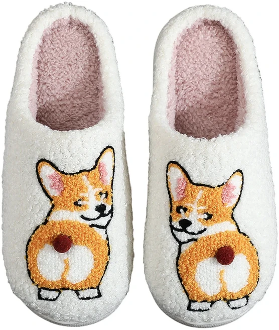 플러시 수탉 슬리퍼 모피 편안한 귀여운 동물 가을 겨울을위한 안티 슬립 만화 슬라이드