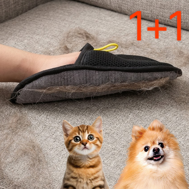 트렌티크 고양이털 강아지털 털제거 장갑 정전기 청소, 블랙, 2개