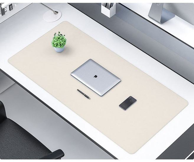 가죽 데스크 매트 테이블 책상 와이드 대형 마우스 장패드, 80*40cm, 아이보리, 1개