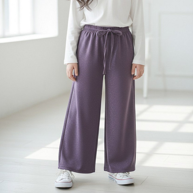 달콩슈 주니어용 찰랑찰랑 팬츠 시원한 펄 골지 트레이닝 바지 여아 DKW221