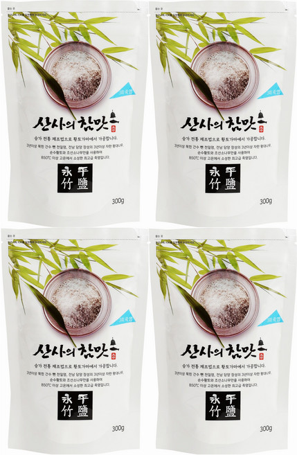 산사의참맛 세번구운 3회 죽염 소금 분말, 4개, 300g