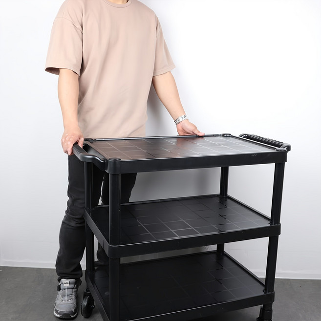 블랙 카트 왜건 트롤리 식당 카트 주방 업소용, (185549), 1개, SK서빙카트 중 블랙