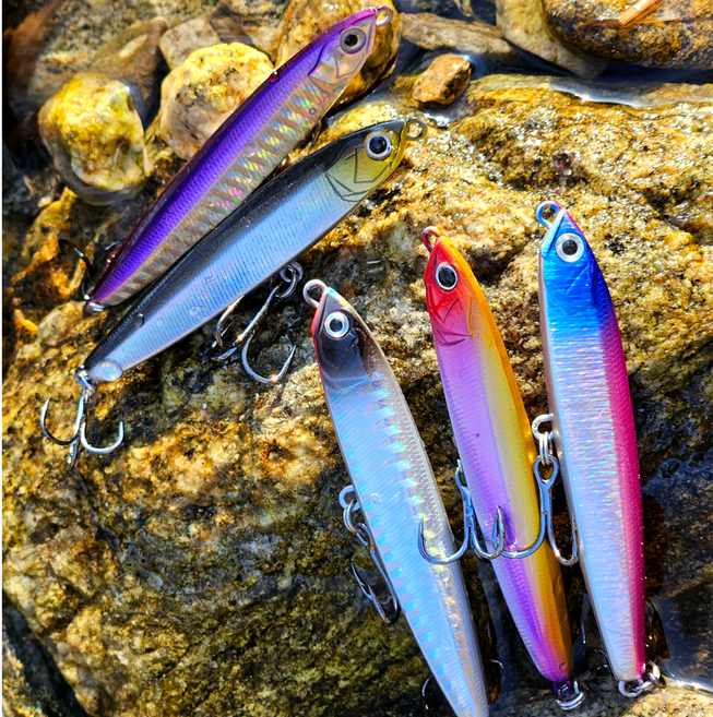 비거리 특화 래틀 씽킹펜슬 짤랑이100 낚시 채비 미노우 원투, 5개, 14g, 믹스컬러