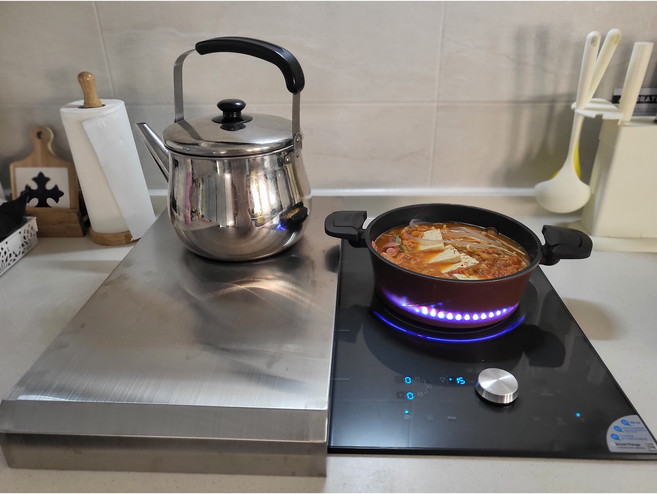 오엔에스 스테인리스 인덕션 커버 가스레인지 덮개 인덕션 받침대 소형 중형, 1개