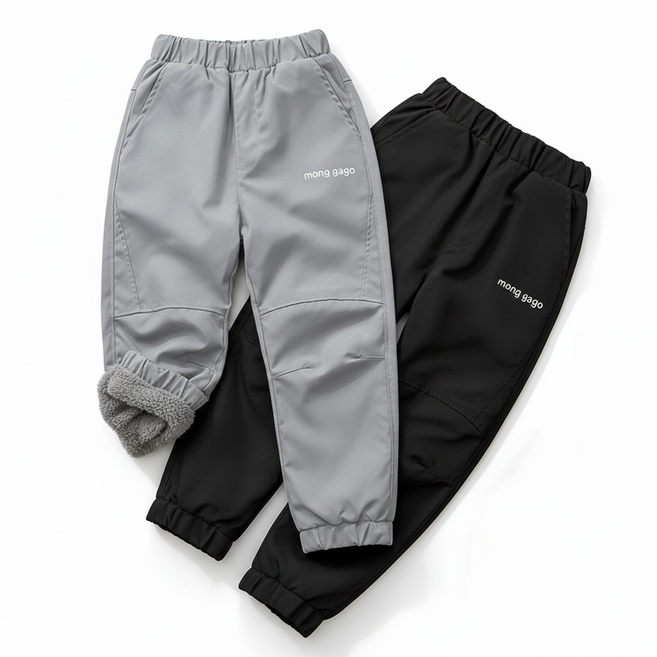 지디오 주니어 기모 스키복 바지 2개 세트 겨울 생활방수 방풍 패딩 팬츠 눈썰매 방한 하의