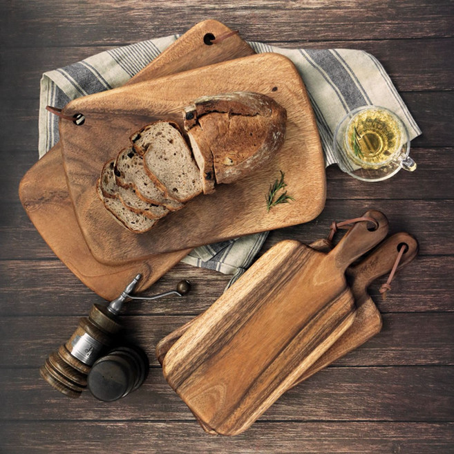 데이즈룸 모드 아티잔 아카시아 우드 커팅보드 2type, 핸들 커팅보드_중(M), 1개