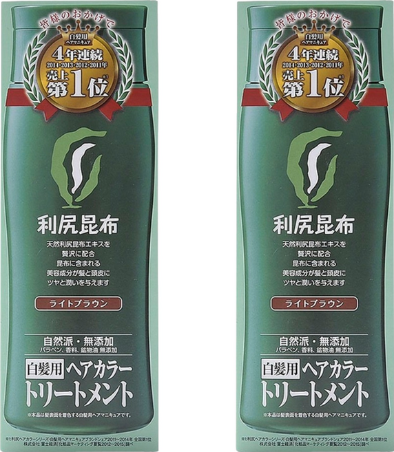 리시리 흰머리용 헤어 컬러 트리트먼트, 라이트브라운, 2개