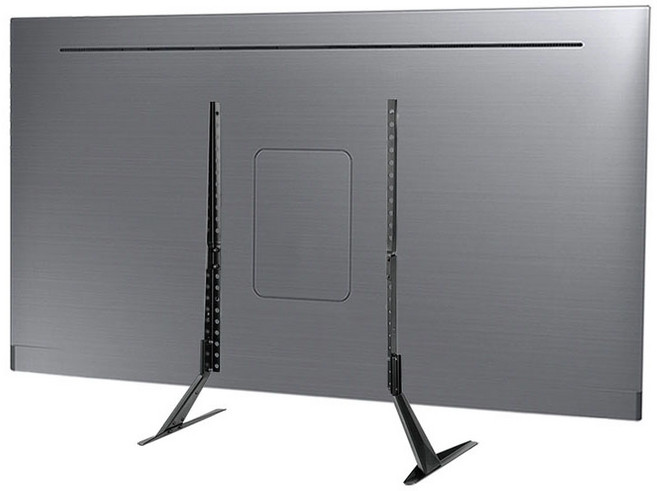 최대 75인치 심플 티브이 장용 티비다리 다이 스탠드 거치대 삼성 LG 엘지 TV 받침대 32 42 43 49 50 55 60 65 70인치 호환, 블랙, 1개