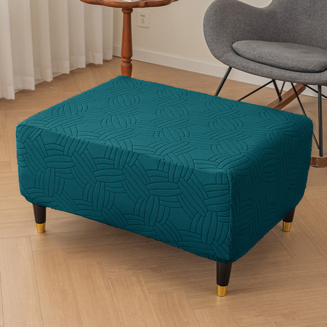 직사각형 자카드 스트레치 발받침 커버 범용 스텝 내구성이 뛰어난 가구 보호대 슬립 6 크기, 06 S, 07 dark green, 1개