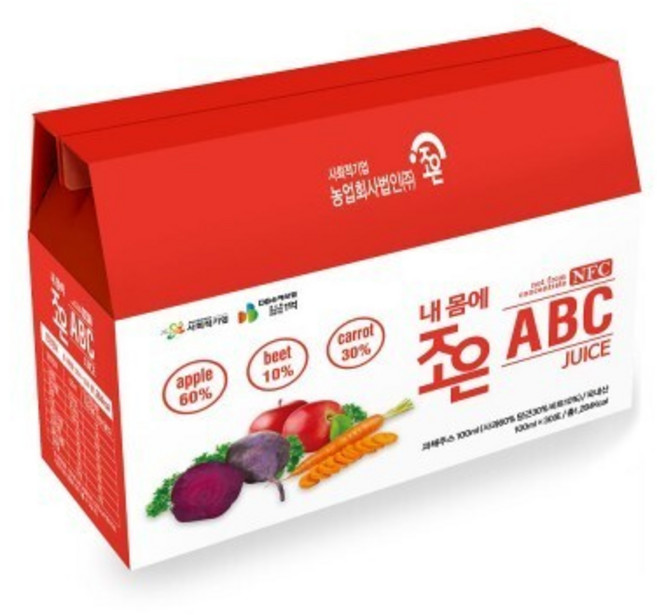 조은 내 몸에 조은 ABC 과채주스, 100ml, 240개