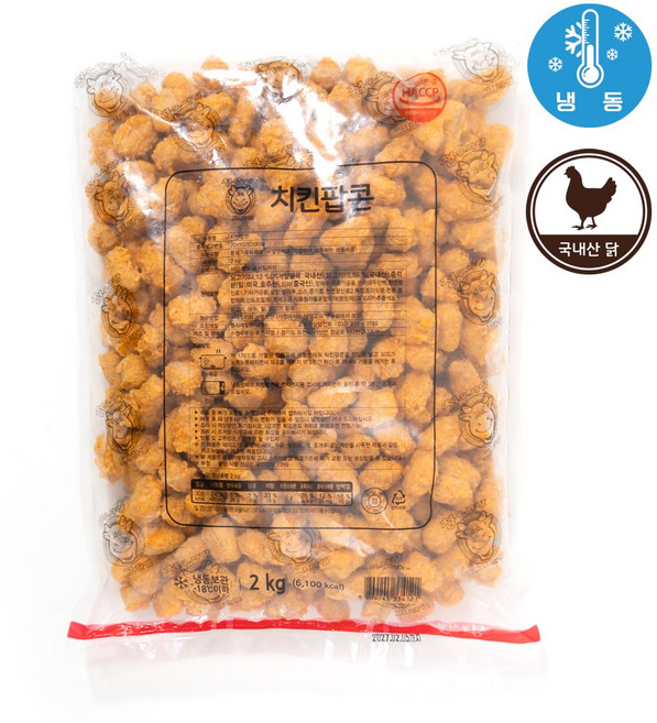 [맛난꼬꼬] 치킨 팝콘 2kg (냉동), 2개