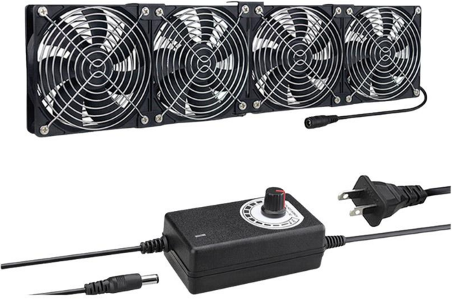 110V 12公分靜音大風量排風扇 電腦冷卻風扇, 黑, 1個, 4風扇+調速器/配件/螺絲