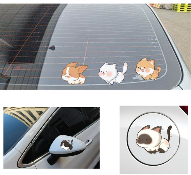 차량용 땜방 스티커 세트 좌우 흠집커버 스크레치 데칼 자동차 주유구 장식 튜닝 스티커, 호랑이, 2세트