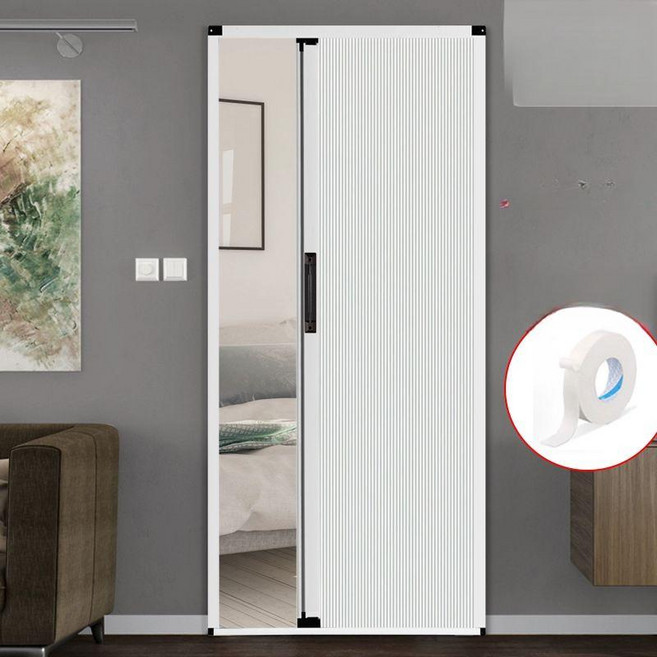 주문제작 슬라이딩도어 무타공 미닫이문 화이트 슬라이드방문 창고 욕실, 1개, 화이트 프레임+화이트