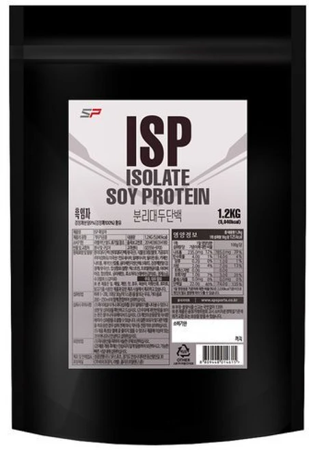 SP스포츠 ISP 식물성 단백질쉐이크 분리대두단백질 흑임자맛, 1.2kg, 1개 - 쿠팡