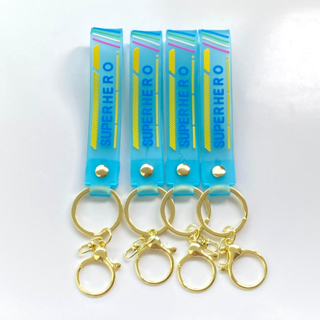 키링 열쇠고리 차키 손잡이 줄 diy 실리콘 스트랩, C 블루, 4개