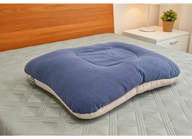 100%국내생산 빨아쓰는 코튼샤워 페블 베개 세균 전자파 케어 순면100% 천연미네랄 항균 귀편한 베게, 불루&베이지, 1개