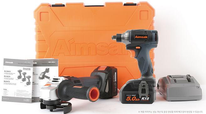 BL18GX7 아임삭 AIMSAK 20V5.0AH 배터리 2개 그라인더 임팩 콤보세트