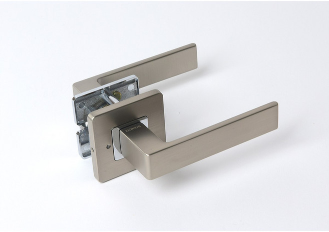 도무스 방문손잡이 511NI 니켈 그레이 사각 문고리, 1개