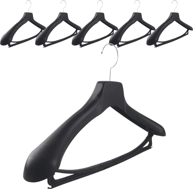 반디 광폭스타일 고급 정장 양복 옷걸이, 검정, 6개