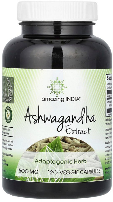 아이허브 아슈와간다 추출물 500mg 베지 캡슐 120정, AZI02516, 1개