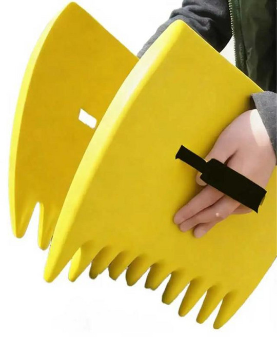 대형 잎사귀 청소용 손삽 정원용 마당 작업 잔디 잔해물 멀칭 쓰레기 야외, 1개, 1. Yellow
