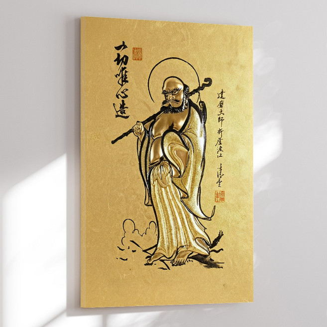 돈들어오는 부귀영화 황금 달마도 풍수 인테리어 4종 그림 캔버스 액자 인테리어 감성 거실 침실 대형, 01.부귀영화 황금 달마도