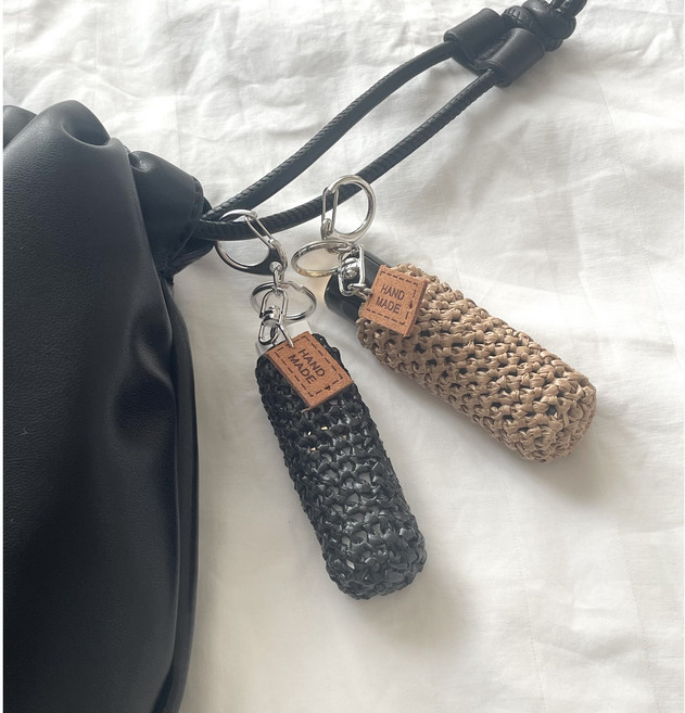 NO.7 라탄 뜨개 립밤 케이스 키링 립스틱 홀더