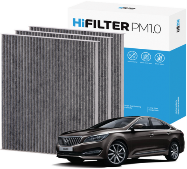 2+1 하이필터 PM1.0 활성탄 자동차 에어컨필터 현대, 3개, 아슬란 (1세대/AG) H10B102