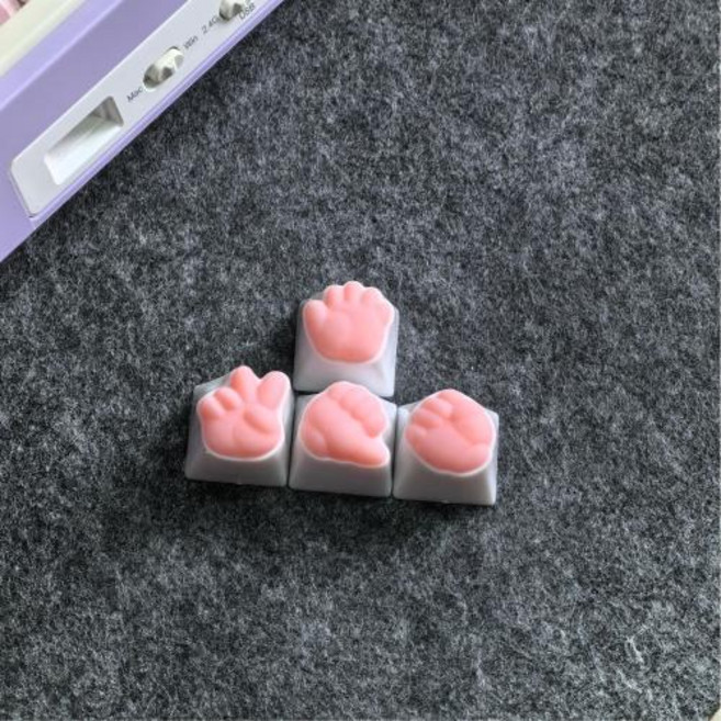 케이크키캡 음식키캡 소장용키캡 컬러키캡 캐릭터키캡 귀여운키캡 커스텀키캡 키보드키캡 조약돌키캡, Gesture-4pcs