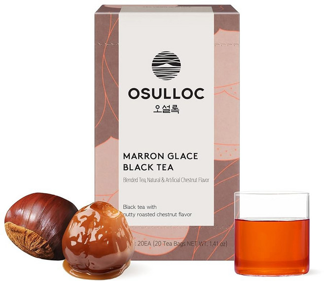 오설록 귤차 프리미엄 티백 20캔 신선한 제주 맛 | 과일차 블렌드 제주도산, 마론 글래세 홍차, 20 Count (Pack of 1), 1개