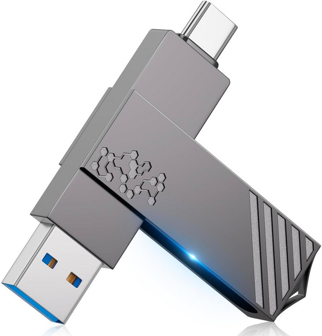 USB C 플래시 드라이브 듀얼 드라이브 2TB 듀얼 기능 OTG USB A 3.0 + Type C 메모리 스틱 엄지 드라이브 최대 100MB/s 전송 속도 포토 스틱 안드로이드, 1개