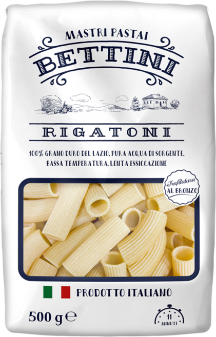 베티니 100% 이탈리아 듀럼밀 무염 리가토니 파스타면, 1개, 500g
