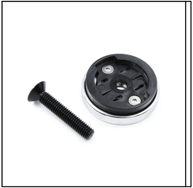 JRC 엔킵 탑캡 스탬캡 자전거 마운트 가민용, 1개, 실버