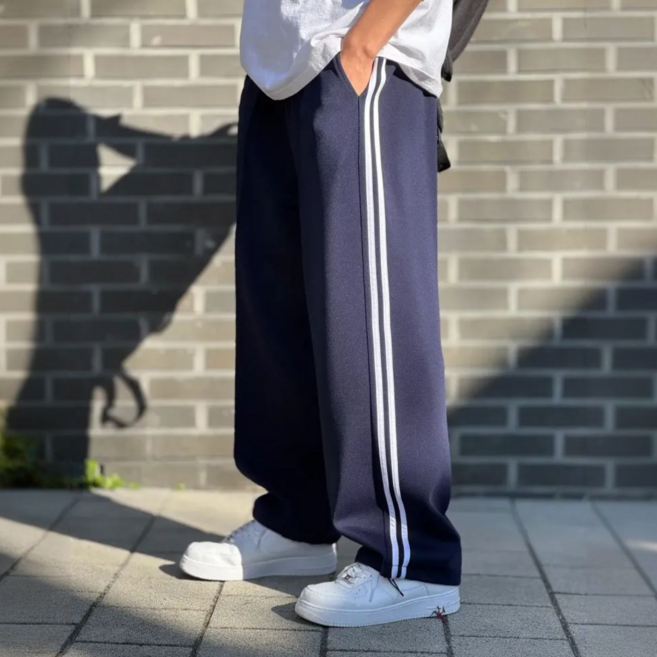 시온 고중량 두줄 트랙 와이드 트레이닝 팬츠