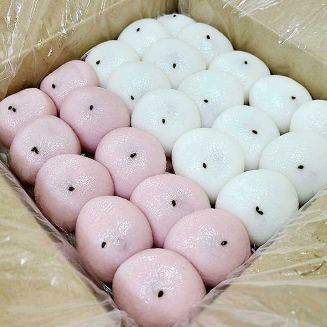 잔기지떡 1박스 딸기25개+흰색25개, 잔기지떡 1박스 딸기25개+흰색25, 1개, 30g