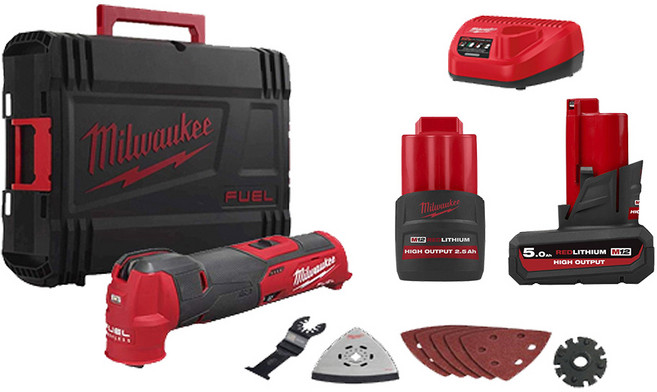 밀워키 M12 FMT-5252 충전 멀티커터 세트 12V 배터리2개 풀셋 멀티 캇타, 1개