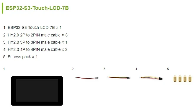 ESP32-S3 7인치 디스플레이 개발 보드 유형 B 있는 1024×600 터치 기능 옵션 32비트 LX7 듀얼 코어, 02 With Touch