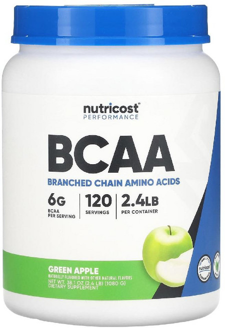 뉴트리코스트 BCAA 파우더 그린애플맛 120회분 1병, 1.08kg, 1개