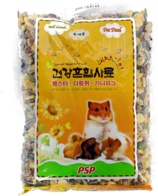 [FullyJully] 햄스터 다람쥐 기니피그 혼합 사료 600g 곡물 씨앗류, 1