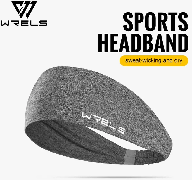 쿠쿠스토어 WRELS 스포츠 머리띠 러닝을위한 수분 스웨트 밴드 통기성 여성과 탄성 미끄럼 방지 헤어, 03 light gray