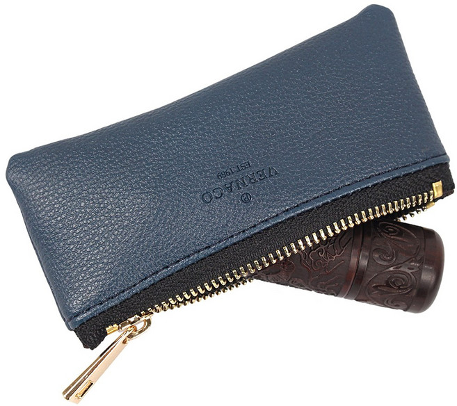 국산 미니 가죽 도장지갑 인감도장케이스, 네이비