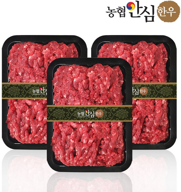 [농협안심한우] 1+등급 한우 다짐육 300g, 3개