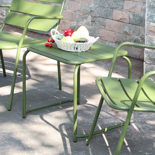 비트 2인용 낮은 라운지 사이드 카페 테라스 야외테이블, 그린